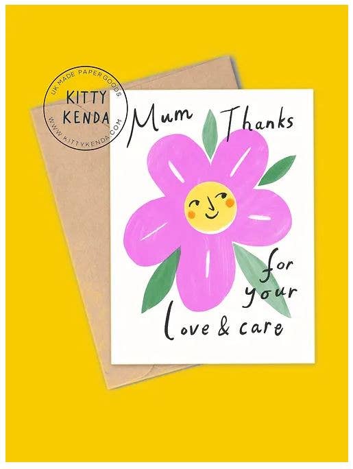 Kitty Kenda Love & Care Mum Eco Greeting Card