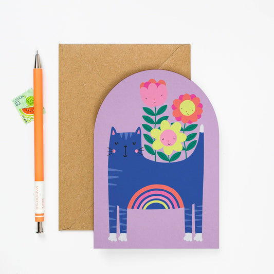 Mifkins Rainbow Cat Greeting Card