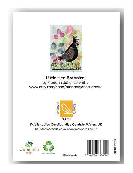 Cardiau Nico Cards Little Hen Botanical card