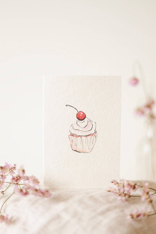 Cupcake Hand Painted Birthday Card