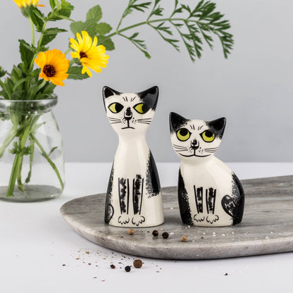 Hannah Turner Ltd Black and White Cat Salt and Pepper Shakers