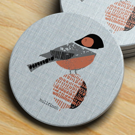 Jenni Douglas Design Ceramic Tile Coaster - Bullfinch