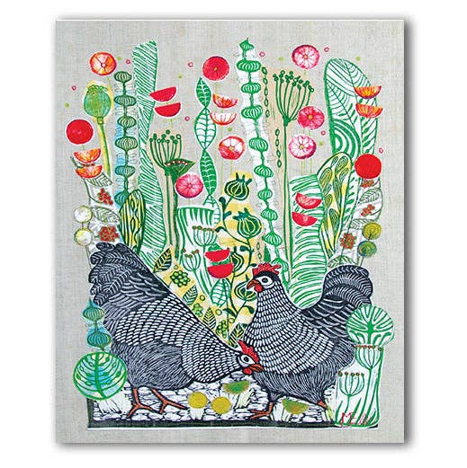 Cardiau Nico Cards Hens in Poppies card