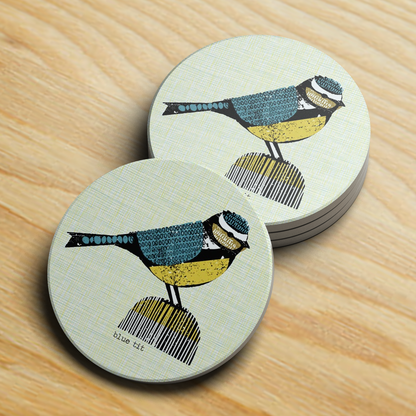 Jenni Douglas Design Ceramic Tile Coaster - Bluetit