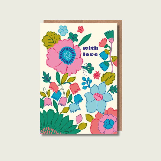 Floral with love greeting card