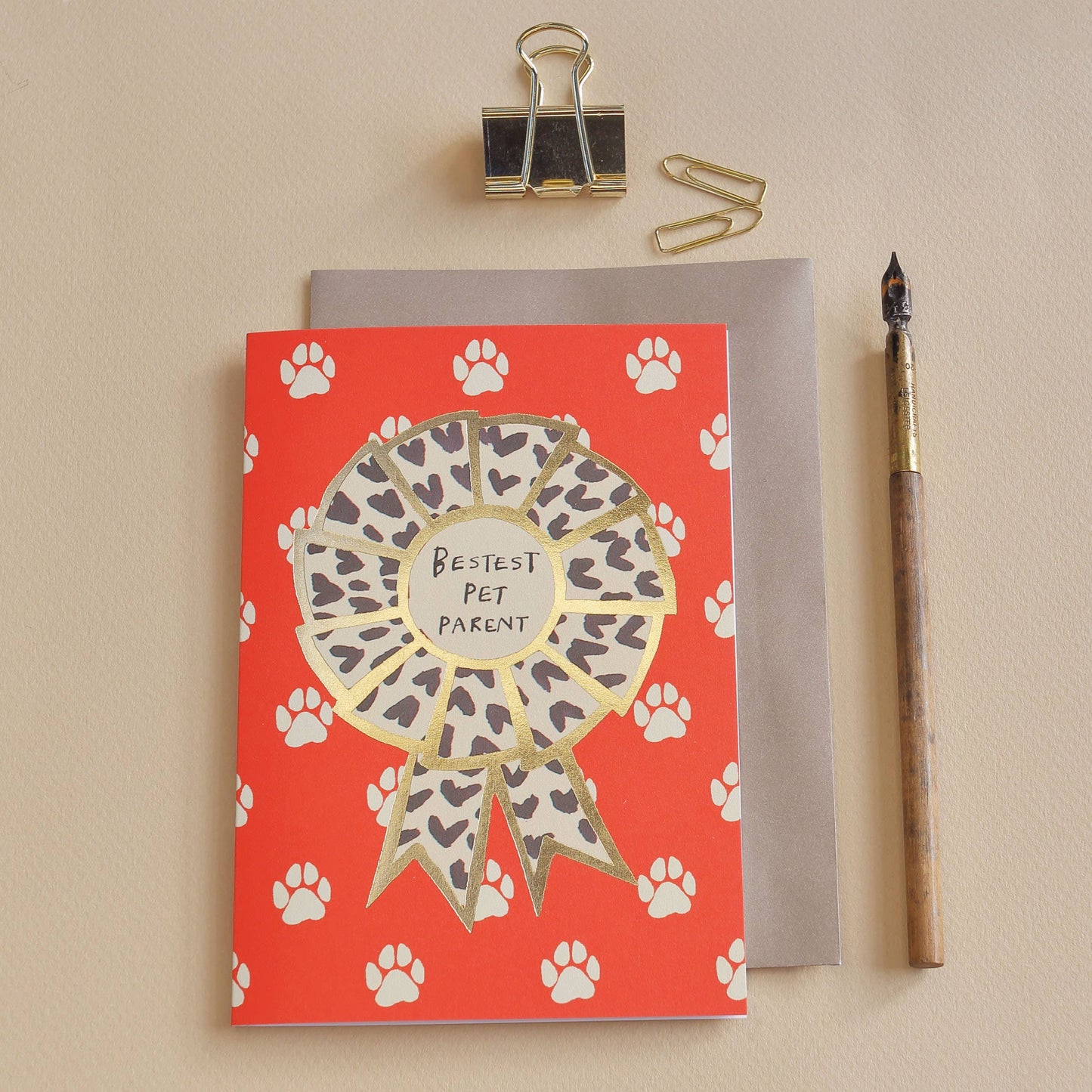 Poet and Painter 'Bestest Pet Parent' Rosette Everyday Greeting Card