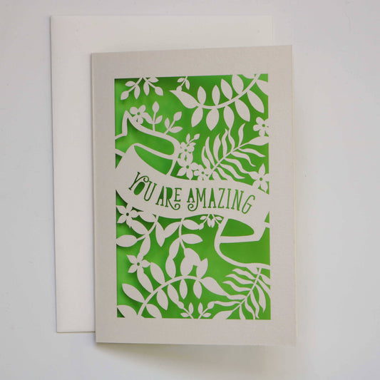 You Are Amazing Banner Laser Cut A6 Card
