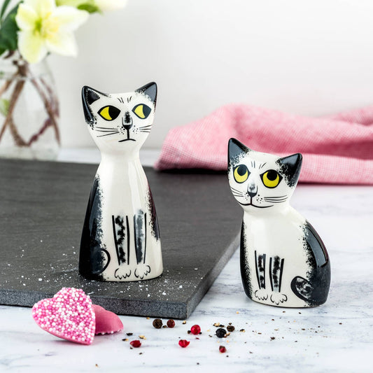 Hannah Turner Ltd Black and White Cat Salt and Pepper Shakers