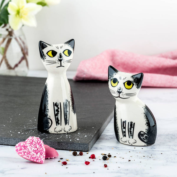 Black and White Cat Salt and Pepper Shakers – Debbie Bryan