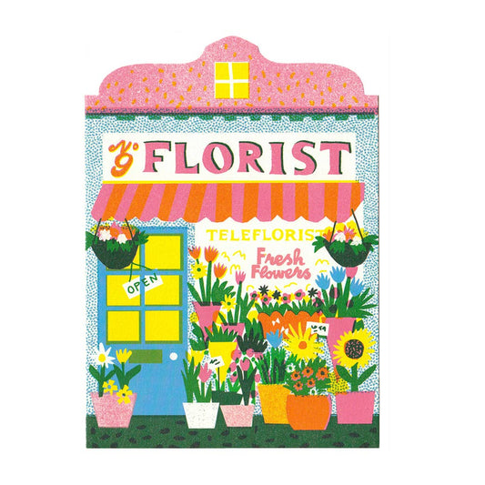 The Printed Peanut| Florist Shop Die Cut Card