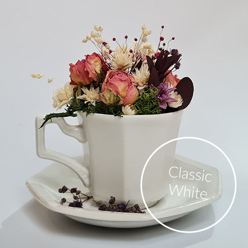 Limited Edition Teacup Floristry Craft Kit - Classic White Bouquet