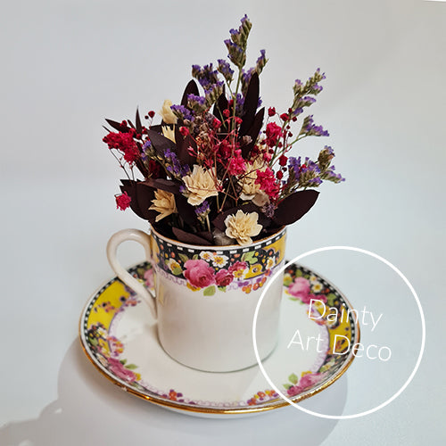 Limited Edition Teacup Floristry Craft Kit - Dainty Art Deco Bouquet