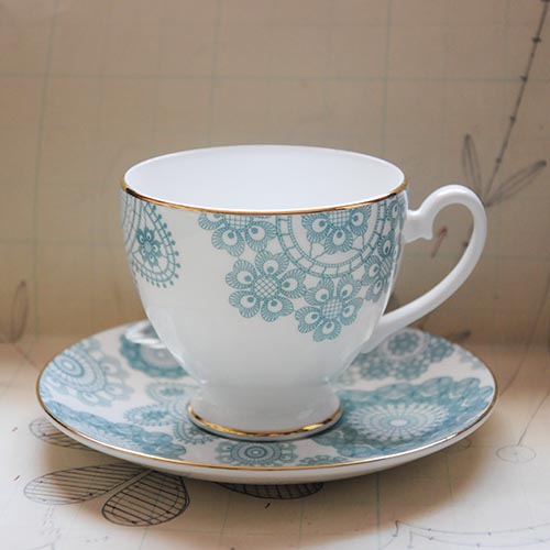 Limited Edition: Debbie Bryan Nottingham Lace Teacup & Saucer