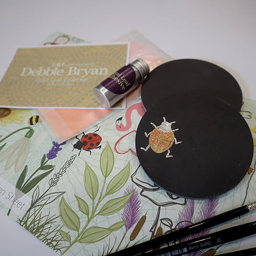 Gold Leaf Craft Kit: Round Slate Coaster