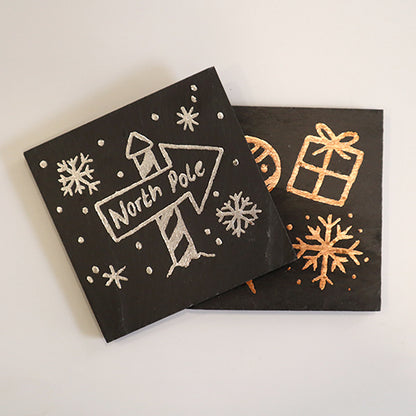 Gold Leaf Craft Kit: Square Slate Coaster