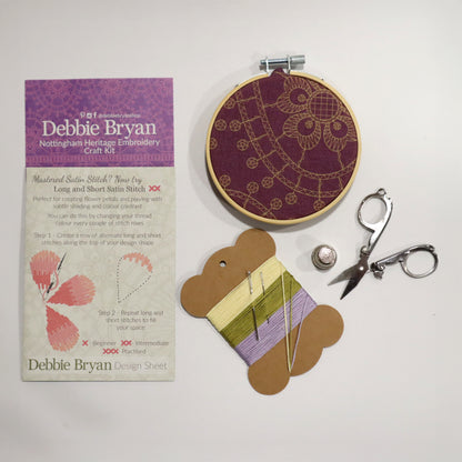 Nottingham Heritage Embroidery Craft Kit | Purple