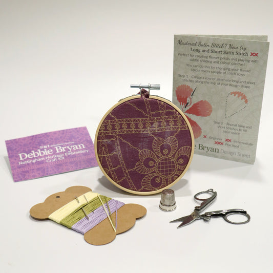 Nottingham Heritage Embroidery Craft Kit | Purple