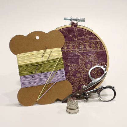 Nottingham Heritage Embroidery Craft Kit | Purple