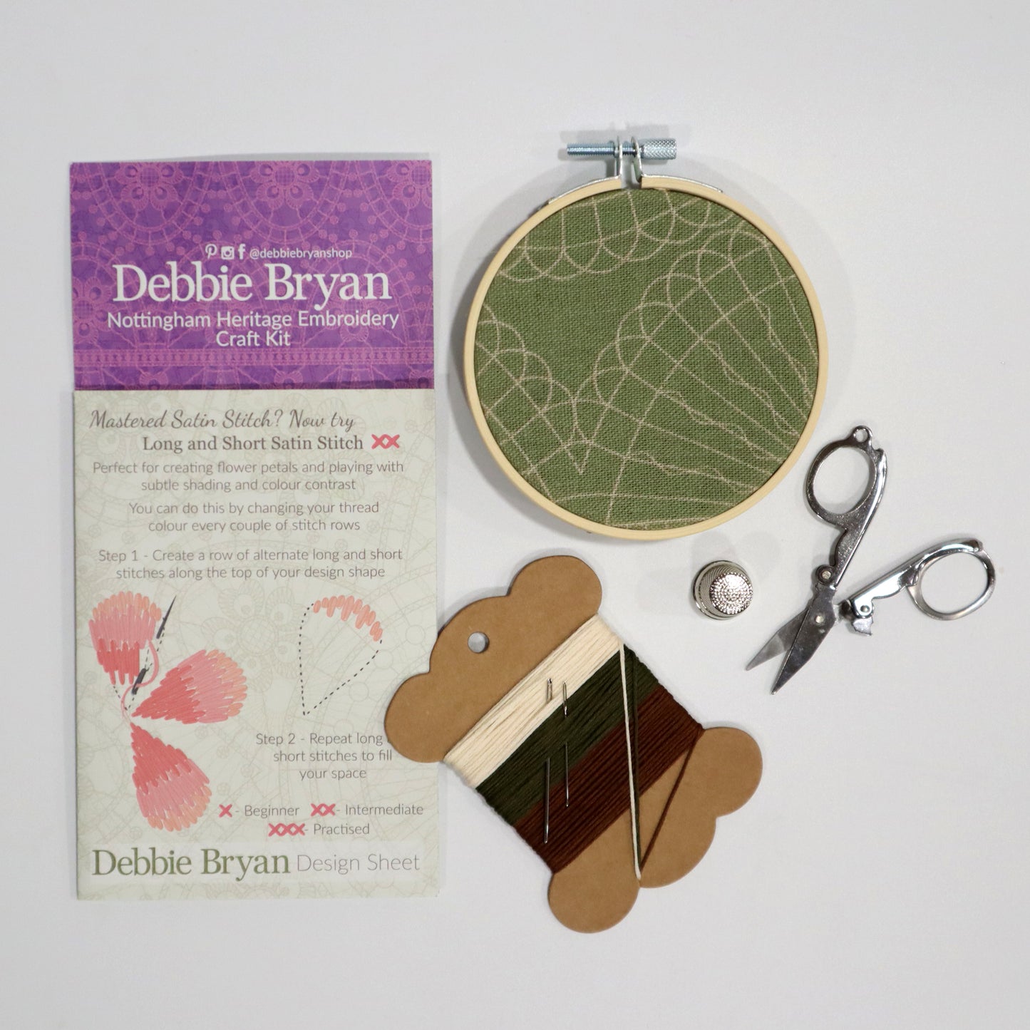 Nottingham Heritage Embroidery Craft Kit | Sage Green