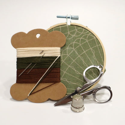 Nottingham Heritage Embroidery Craft Kit | Sage Green