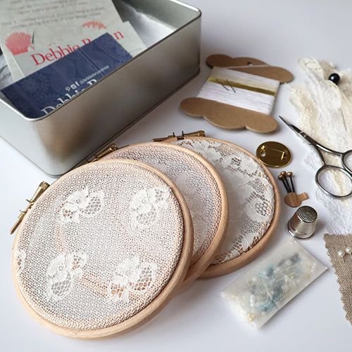 Nottingham Lace Appliqué Craft Kit: 3 Hoops