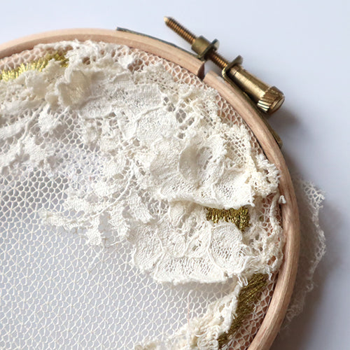 Nottingham Lace Appliqué Craft Kit: 3 Hoops