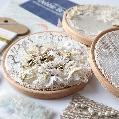 Nottingham Lace Appliqué Craft Kit: 3 Hoops