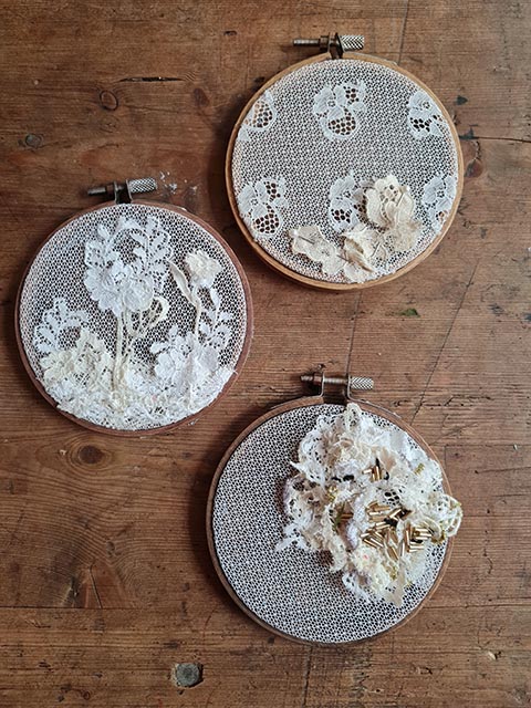 Nottingham Lace Appliqué Craft Kit: 3 Hoops