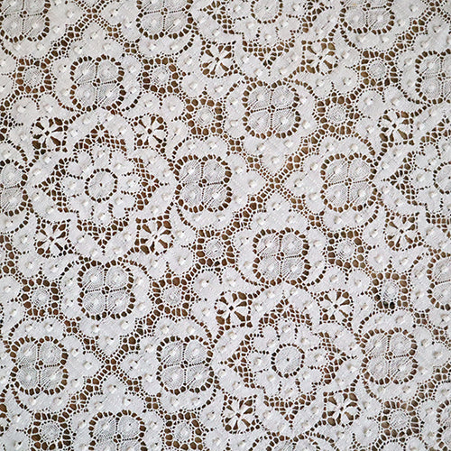 Nottingham Lace Fabric: Four Leaf