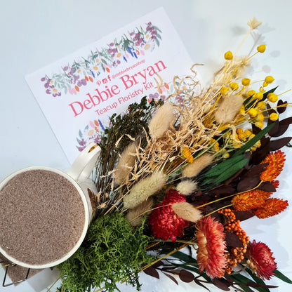 Limited Edition Teacup Floristry Craft Kit - Retro Autumn Bouquet