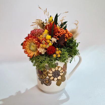 Limited Edition Teacup Floristry Craft Kit - Retro Autumn Bouquet