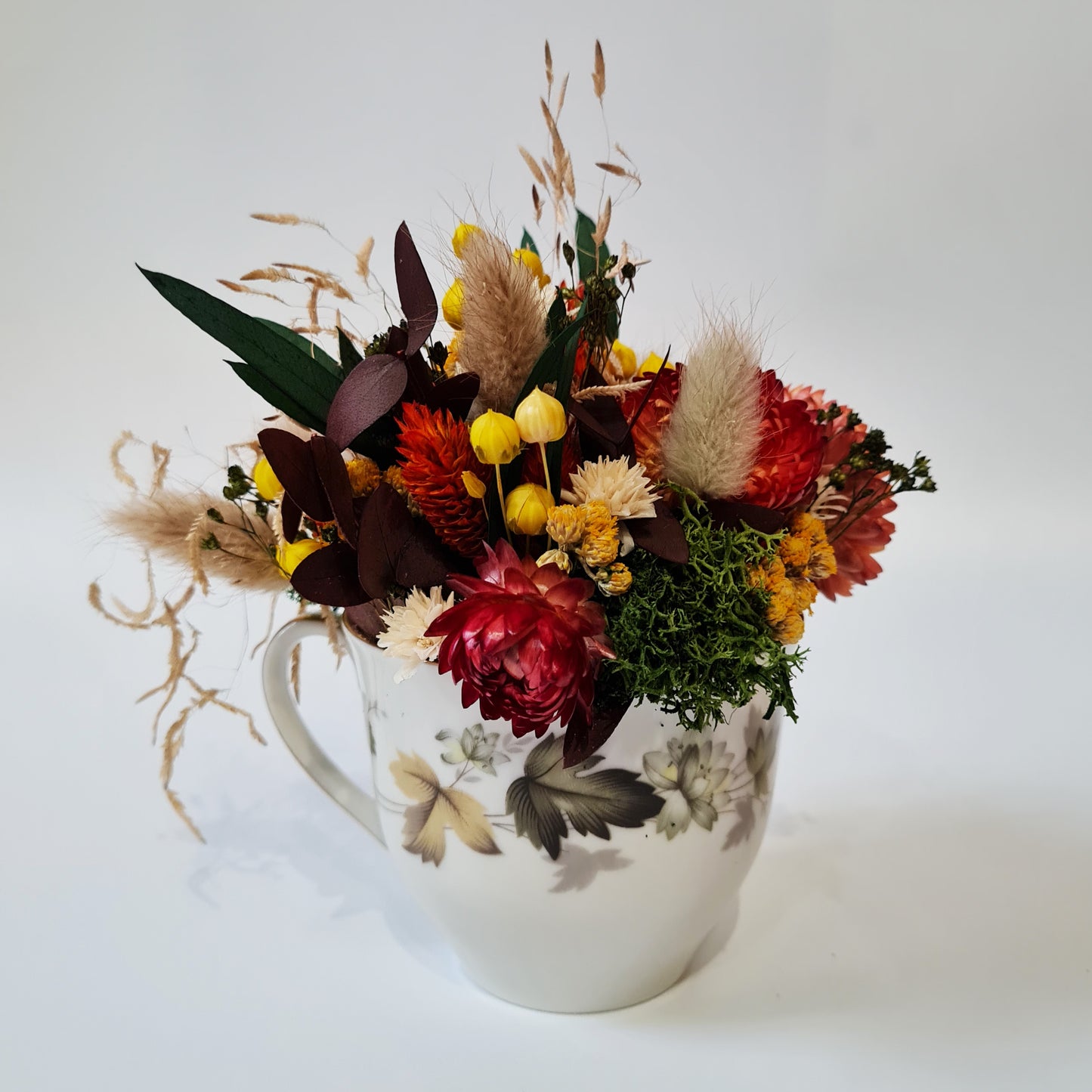 Limited Edition Teacup Floristry Craft Kit - Woodland Leaves Bouquet