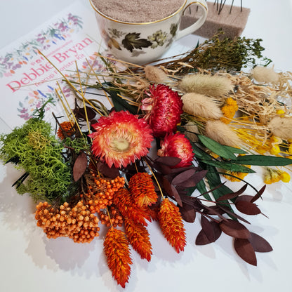 Limited Edition Teacup Floristry Craft Kit - Woodland Leaves Bouquet