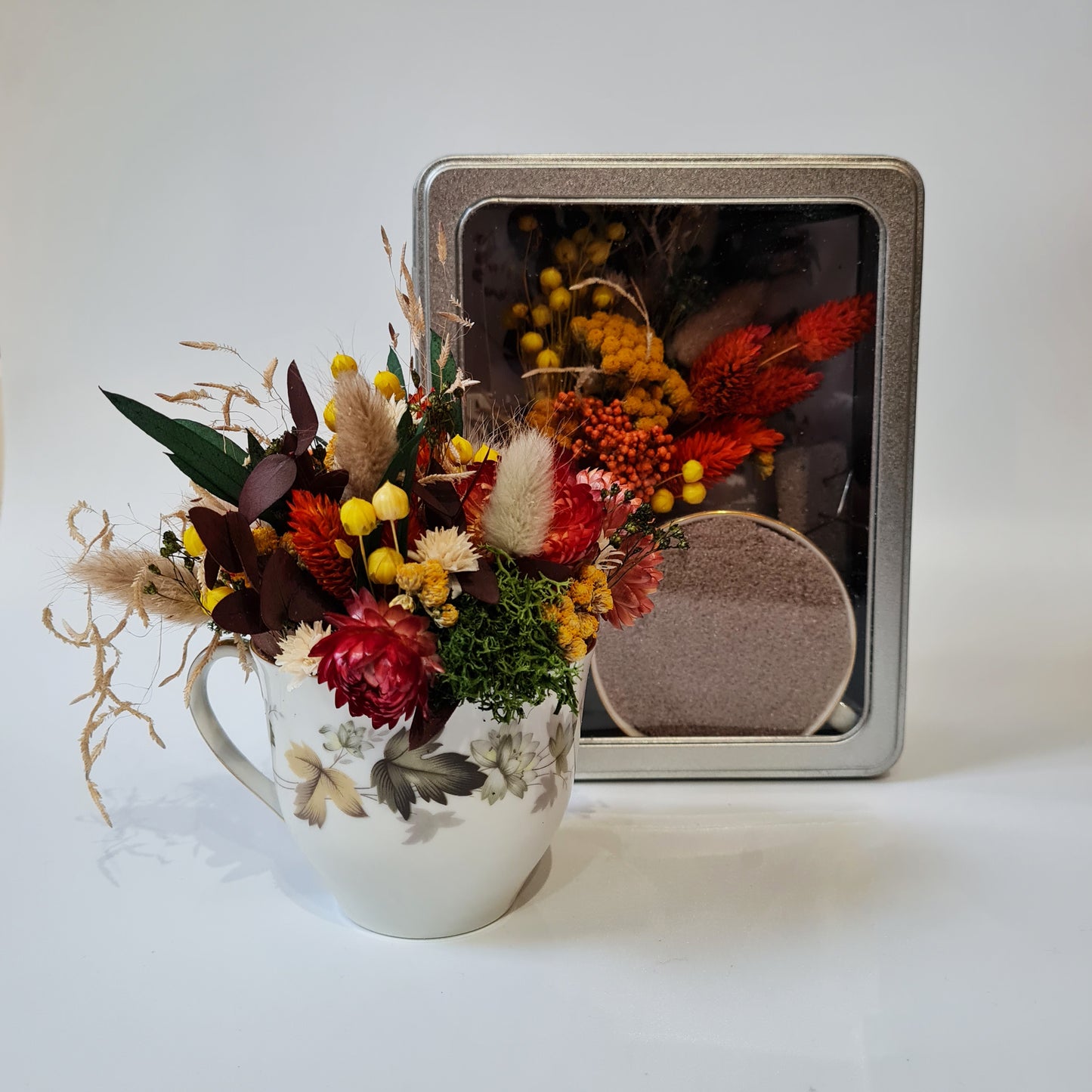 Limited Edition Teacup Floristry Craft Kit - Woodland Leaves Bouquet