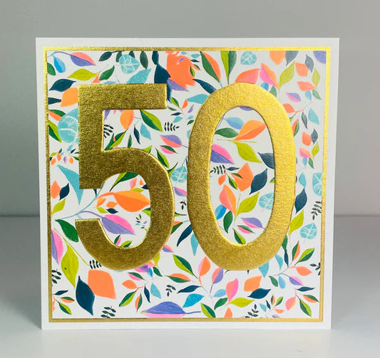 Paper Salad 50th Birthday Card