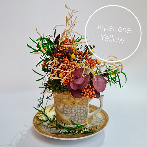 Limited Edition Teacup Floristry Craft Kit - Japanese Yellow Bouquet