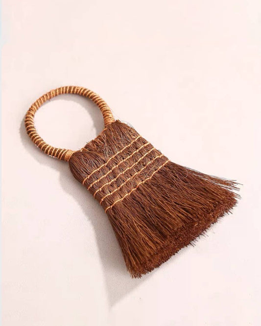Mini Palm Fiber Brush with Handle