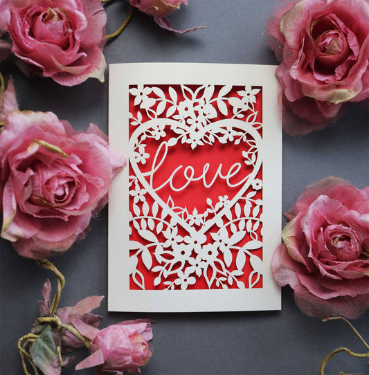 Love A6 Laser Cut Card