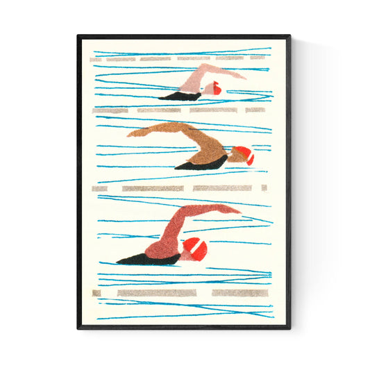 Swimmers Print | Swimming Pool Art | Sports Print | Bathroom