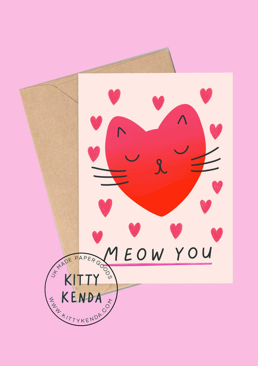 Kitty Kenda Kitty Heart Meow You Eco Greeting Card