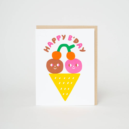 Egg Press Ice Cream Birthday Wishes Card