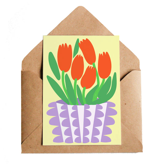 Lottie Hall | Vase of Tulips Greeting Card