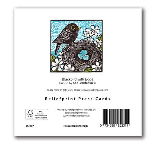 Cardiau Nico Cards Blackbird with Eggs card