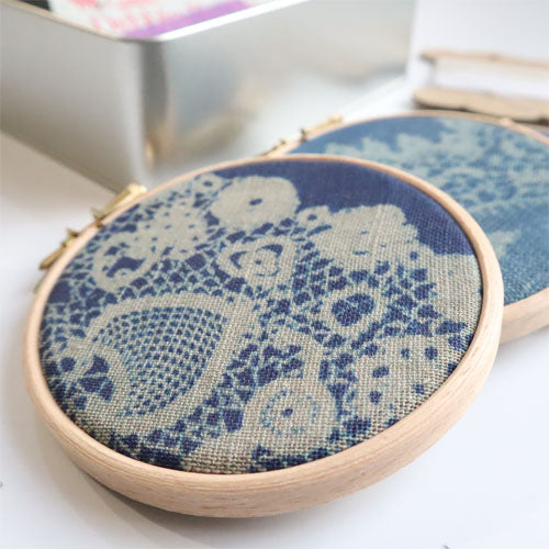 Cyanotype | Nottingham Heritage Embroidery Craft Kit: 3 Hoops