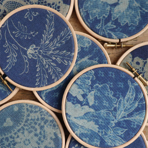 Cyanotype | Nottingham Heritage Embroidery Craft Kit: 3 Hoops