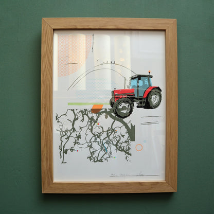 Tractor Print by Garage Ferguson