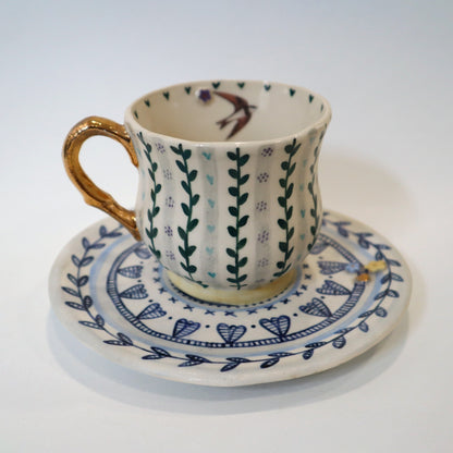 Handmade Cup and Saucer by Katie Almond