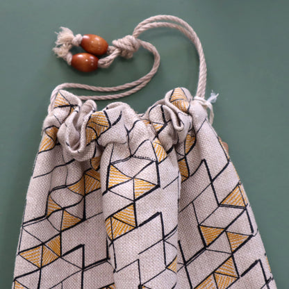 Natural Linen Drawstring Bag by Thorody
