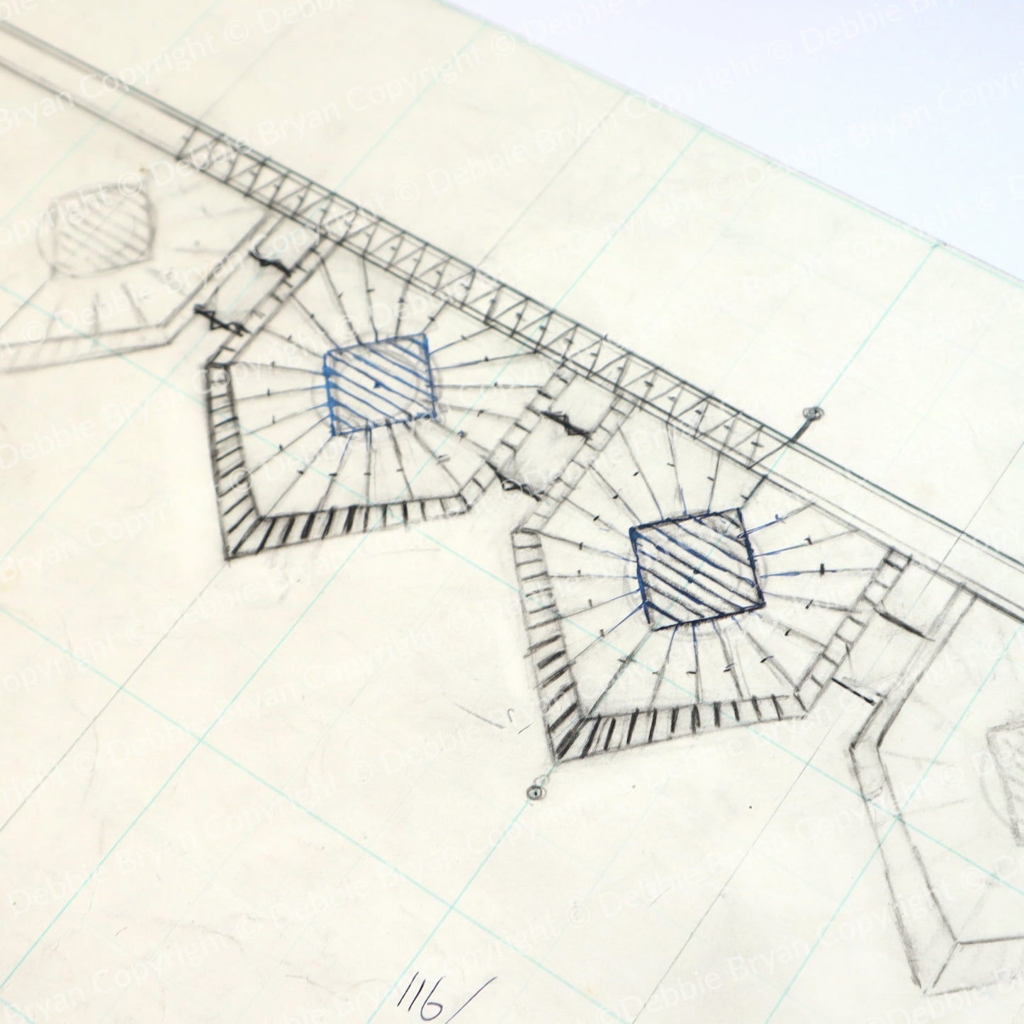 Nottingham Lace Draughtsman Drawing 116/31414