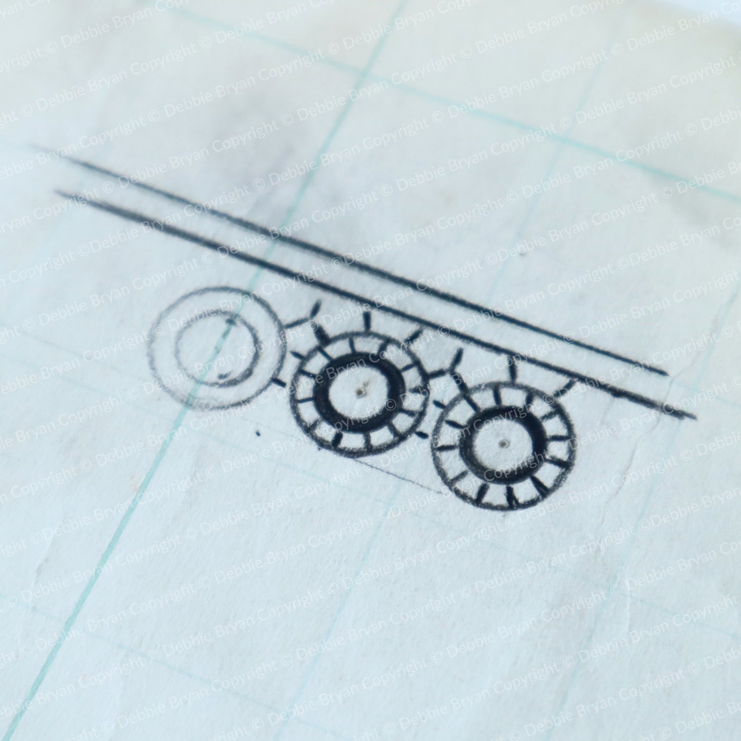 Technical drawing of a lace pattern  on graph paper